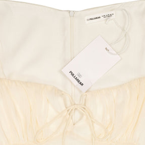 Pull & Bear Cream Ruffle Dress