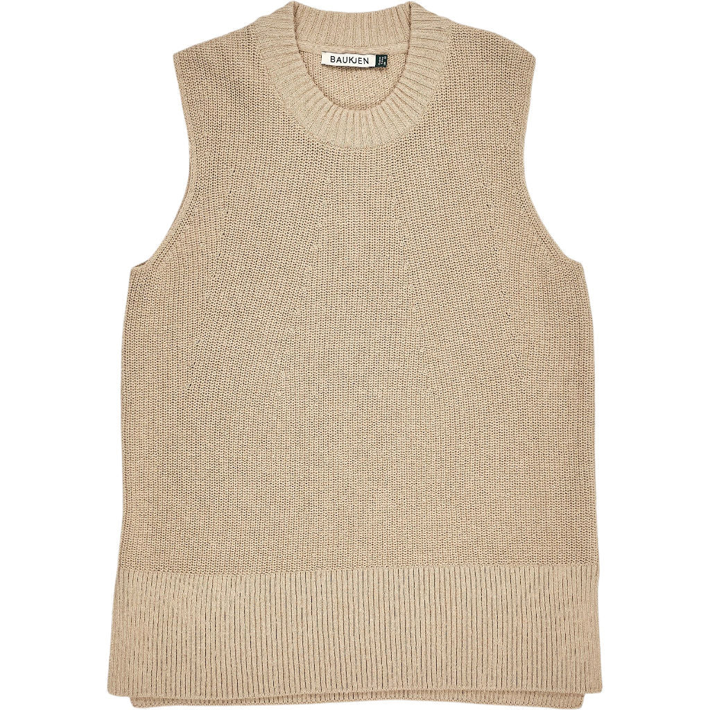 Baukjen Beige Sleeveless Knitted Vest