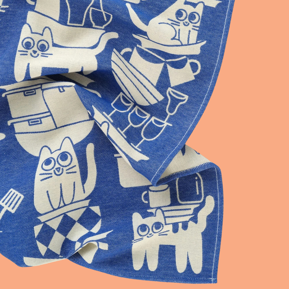 Kitchen Cats Cotton Tea Towel