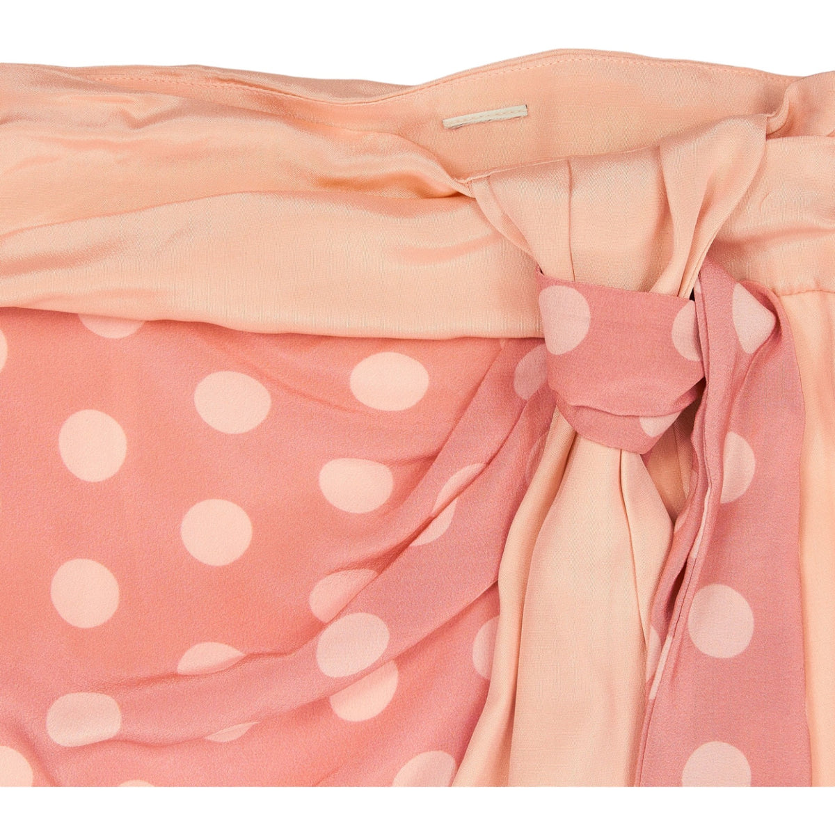 Mother of Pearl Polka Dot Pink Silk Wrap Skirt