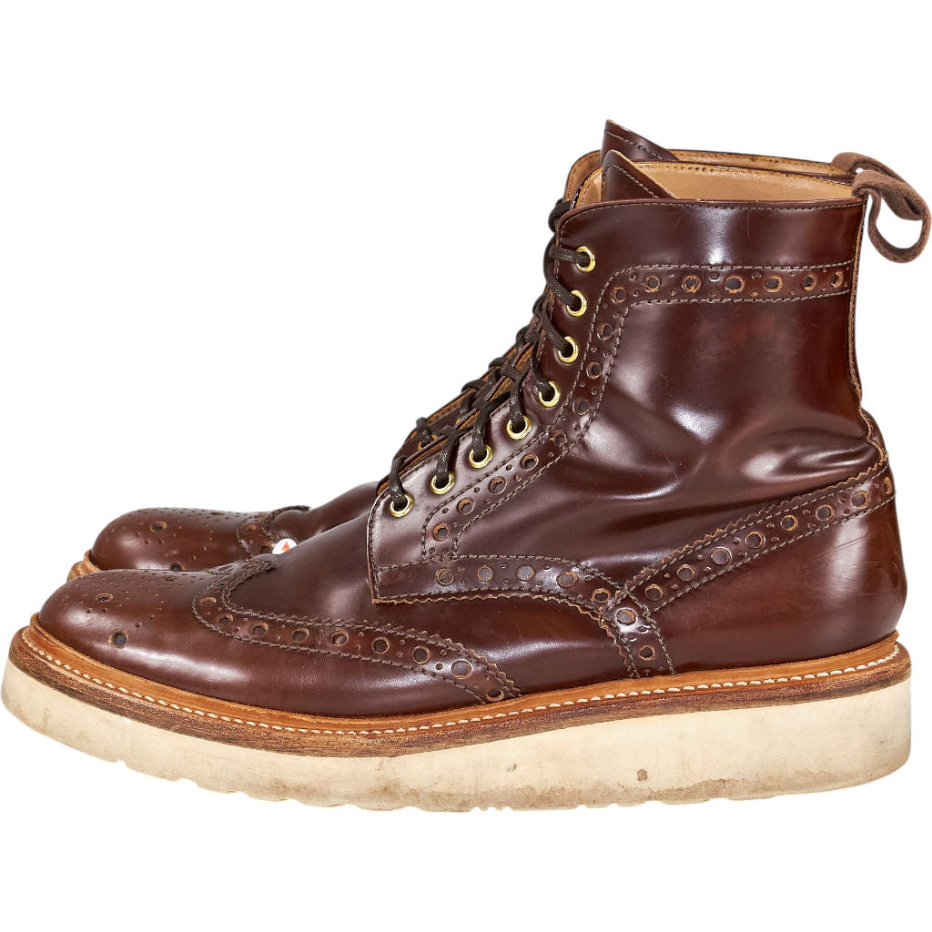 Grenson Brown Leather Brogue Boots