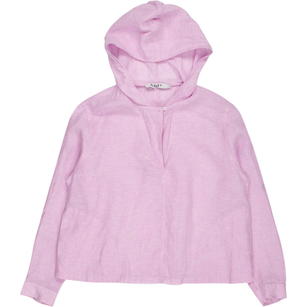 NRBY Pink Linen Hooded Top