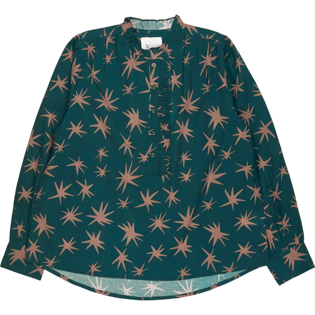 Bonte Green Star Print Anais Shirt