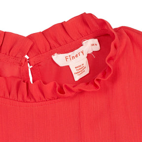 Finery Red Ruffle Midi Dress