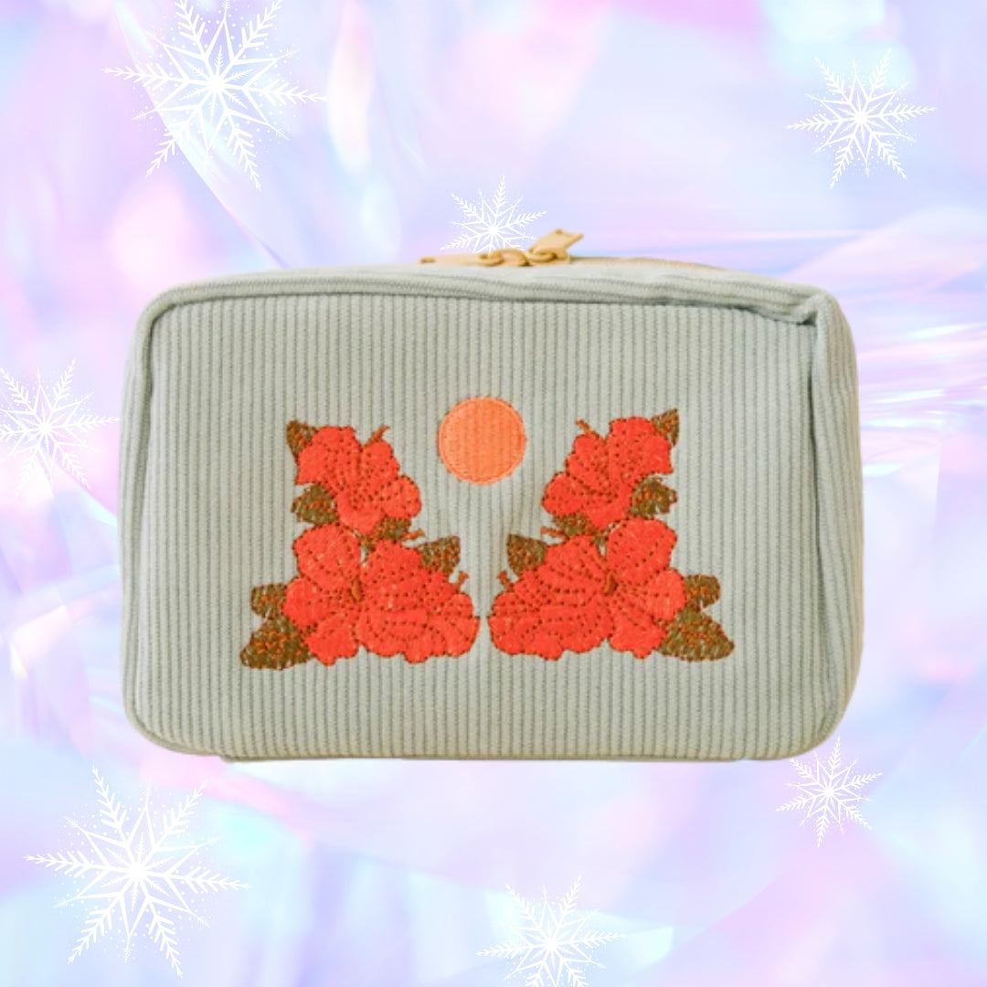 Corduroy Makeup Bag in Sky Blue