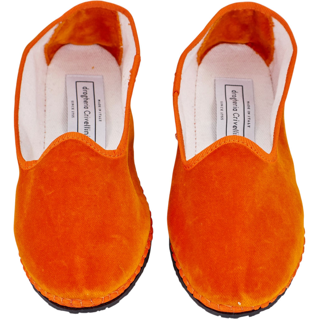 Drogheria Crivellini Orange Velvet Slippers