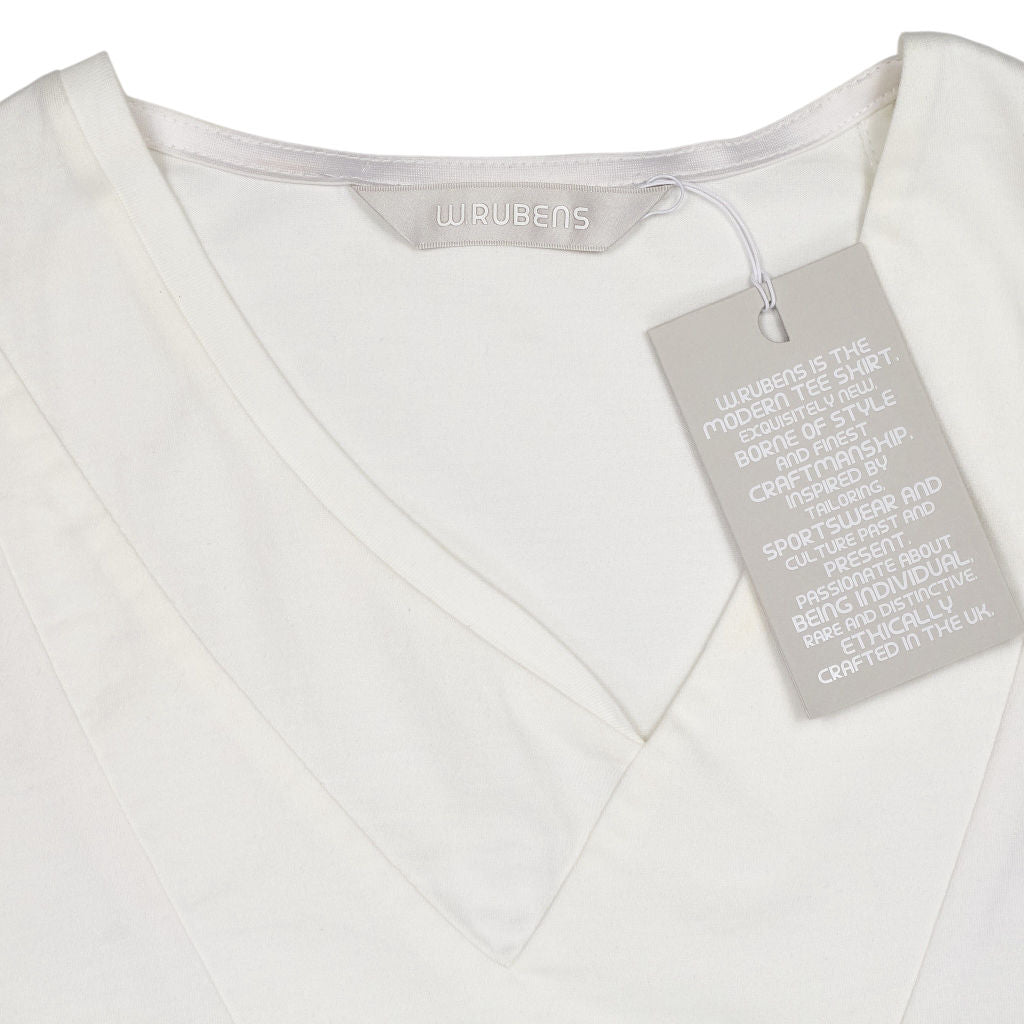 W. Rubens White V Neck Cotton T-Shirt