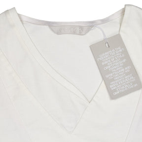 W. Rubens White V Neck Cotton T-Shirt