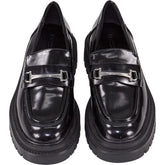 Pull & Bear Black Loafers with Silver Detail