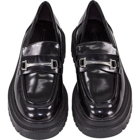 Pull & Bear Black Loafers with Silver Detail