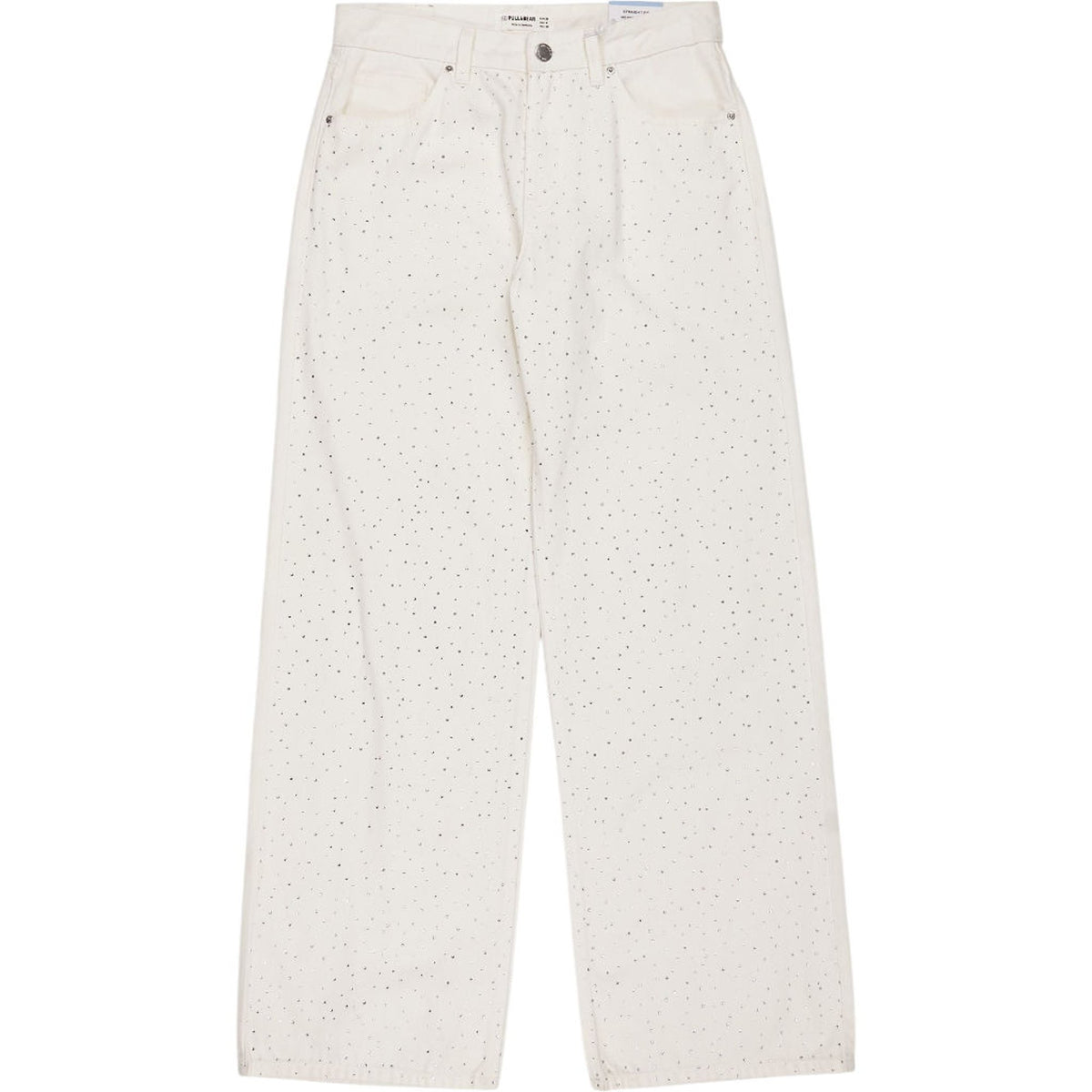 Pull & Bear White Straight Fit Jeans
