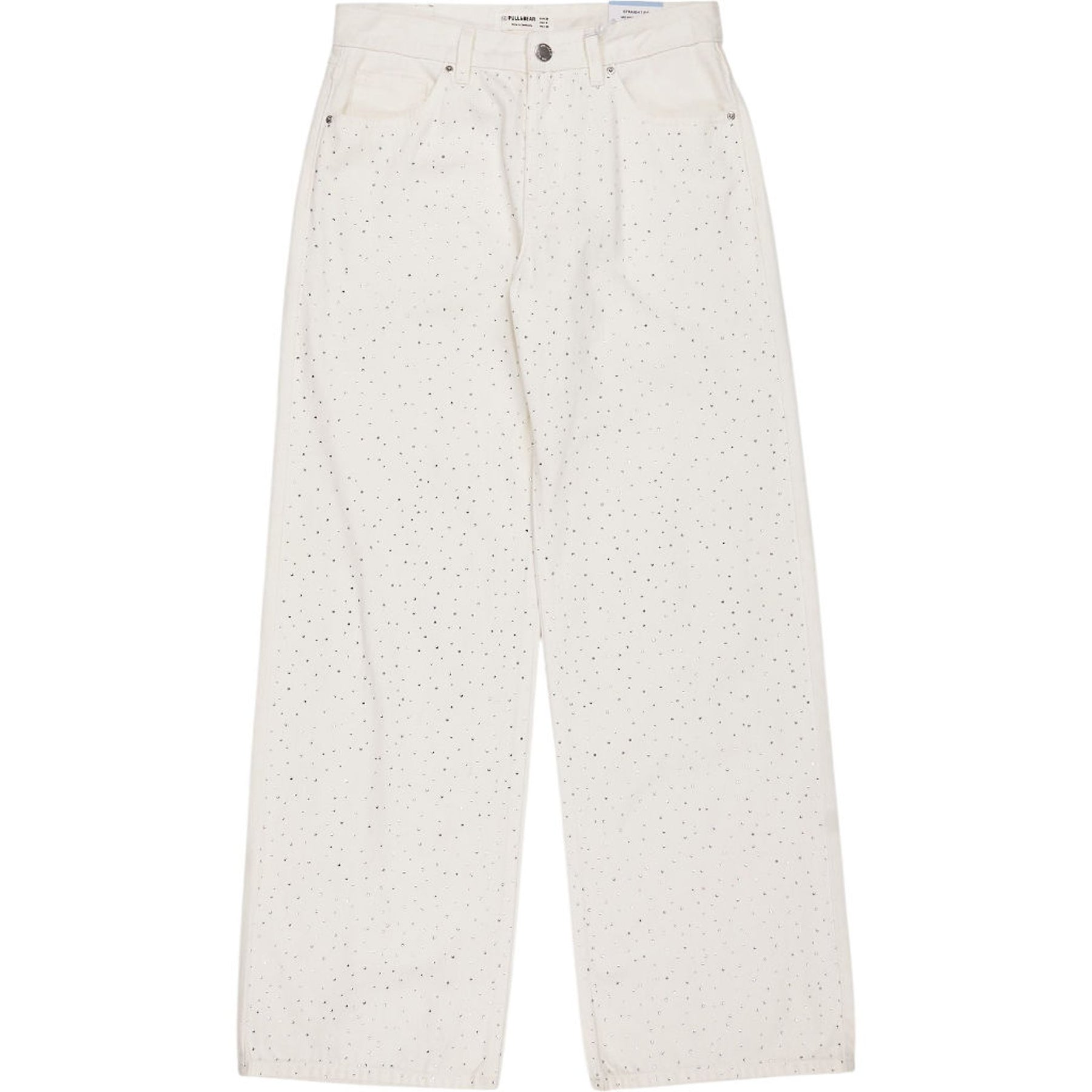 Pull & Bear White Straight Fit Jeans