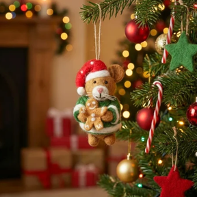 Handmade Felt Harry Hamster Christmas Decoration