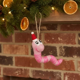 Handmade Felt Wrigley the Worm Decoration