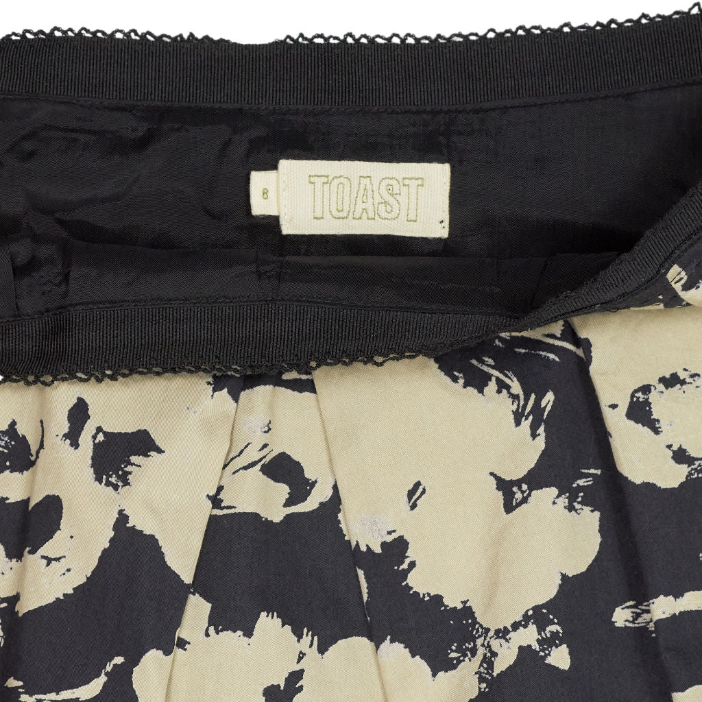 Toast Black Beige Floral Midi Skirt