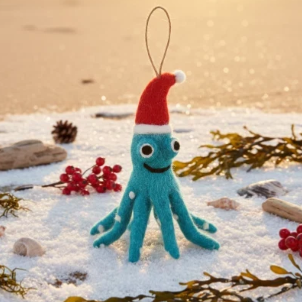Handmade Felt Christmas Hanging Tree Decoration - Otto the Octopus