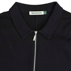 Baukjen Black Long Sleeve Zip Ribbed Top