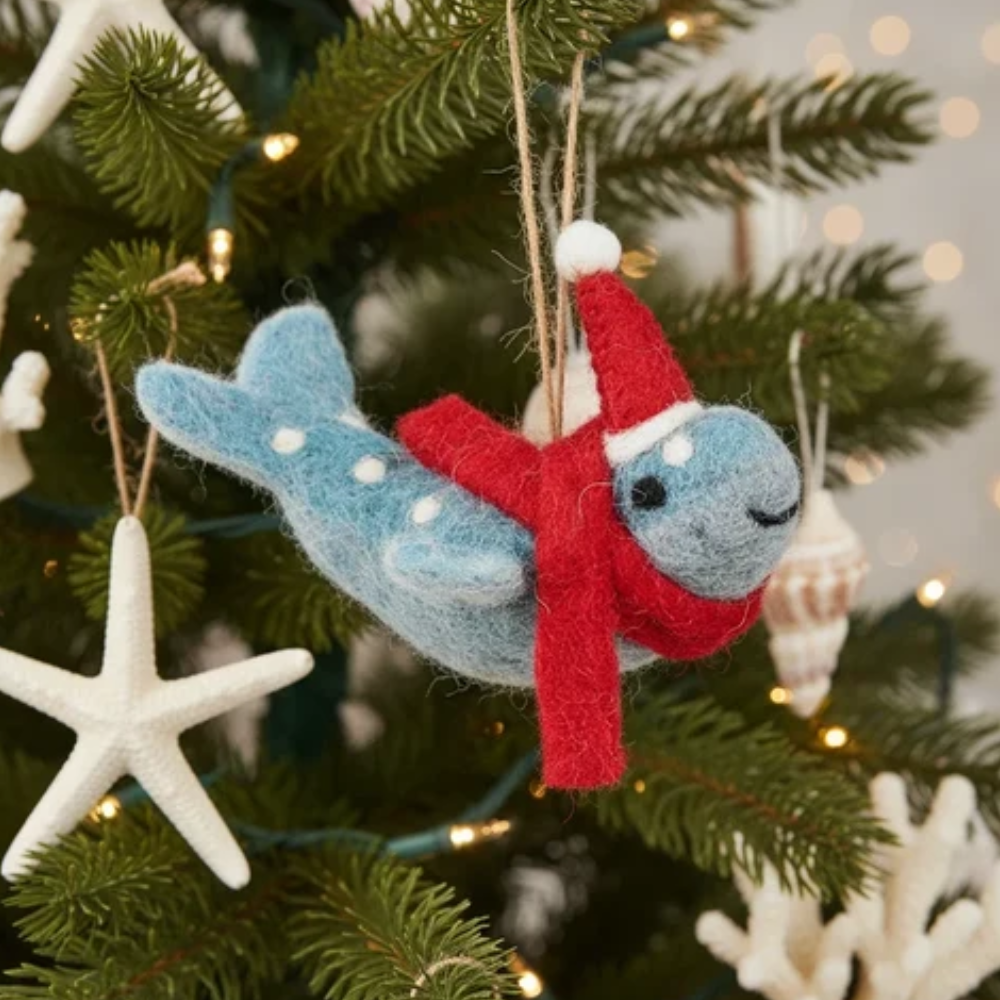Handmade Felt Christmas Decoration - Humpback Whale