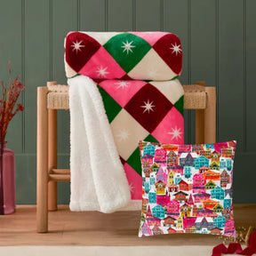 Star Sherpa Fleece Throw Multicolour