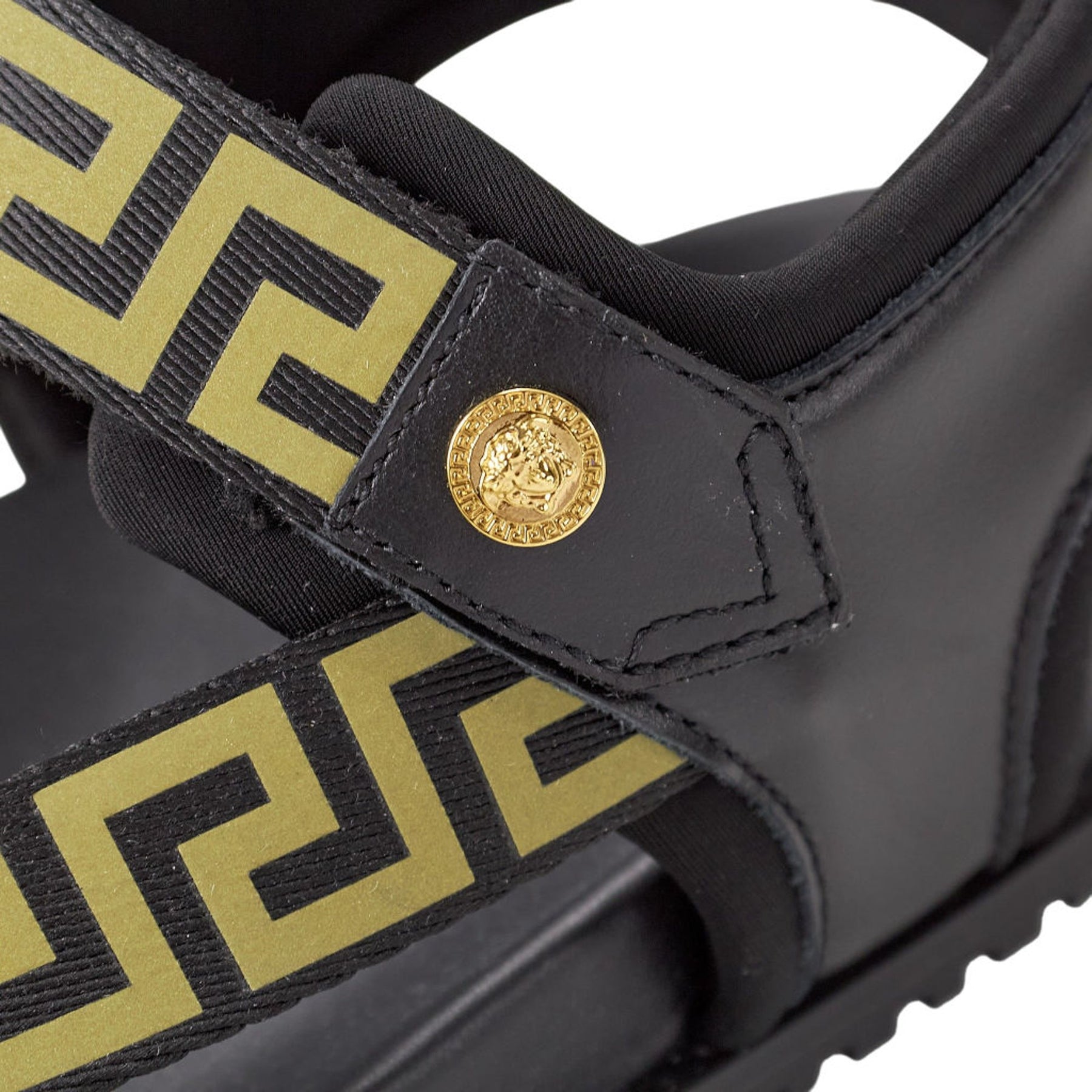 Versace Black Sandals Nastro Greca
