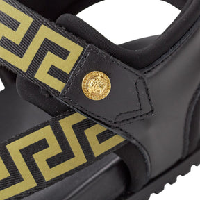 Versace Black Sandals Nastro Greca
