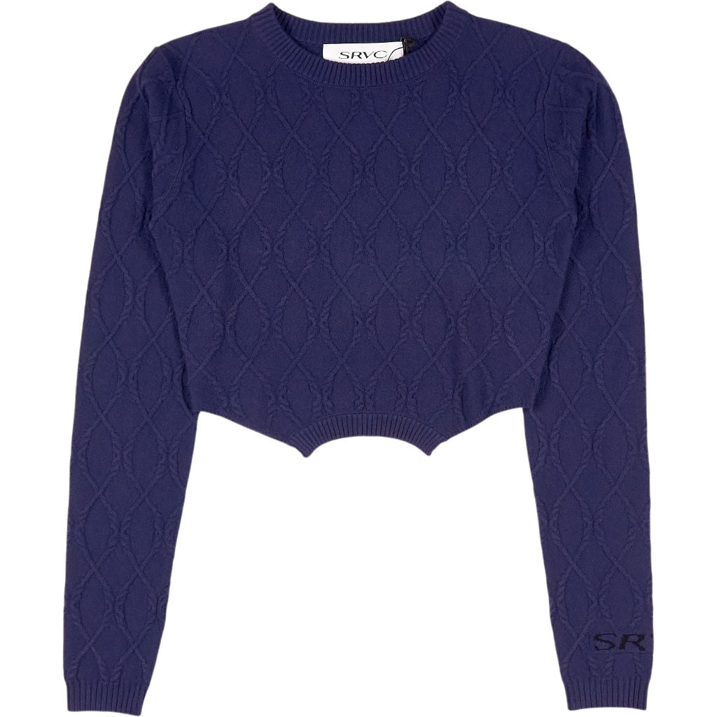 SRVC Navy Long Sleeve Knit Jumper