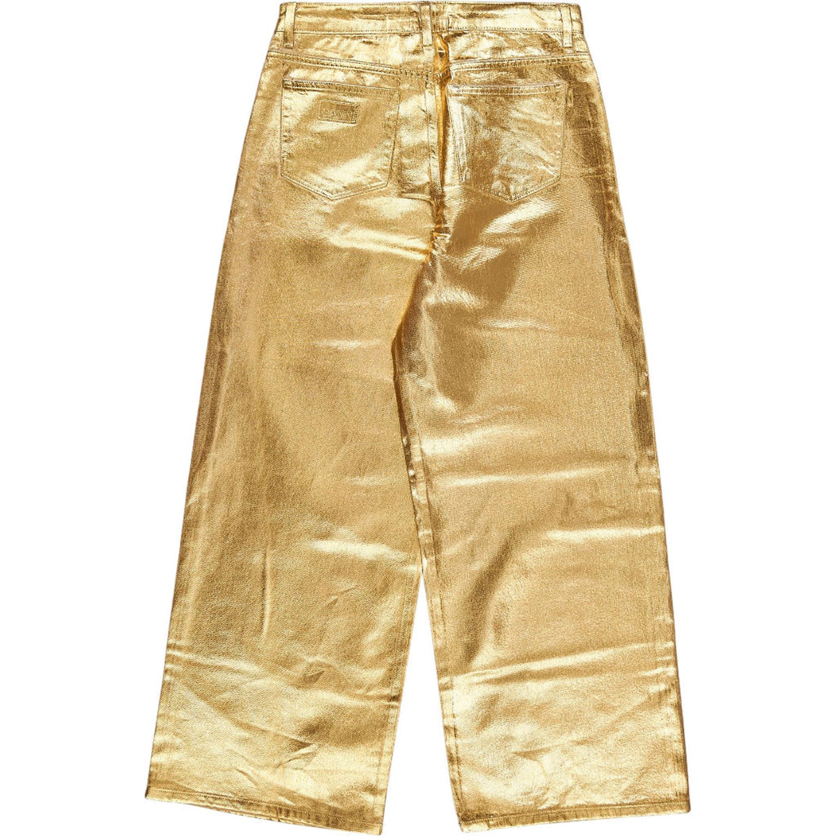 Ganni Gold Metallic Trousers