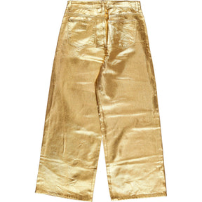 Ganni Gold Metallic Trousers