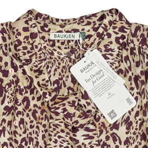 Baukjen Ischia Leopard Print Bow Neck Blouse