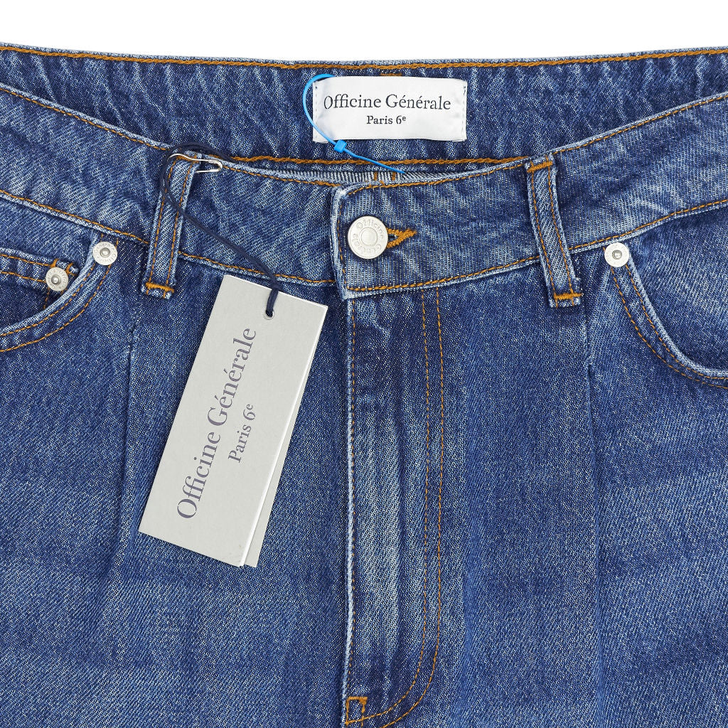 Officine Generale Blue Washed Denim Jeans