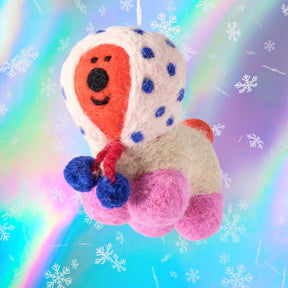 Pom Pom Pup Hanging Felt Ornament
