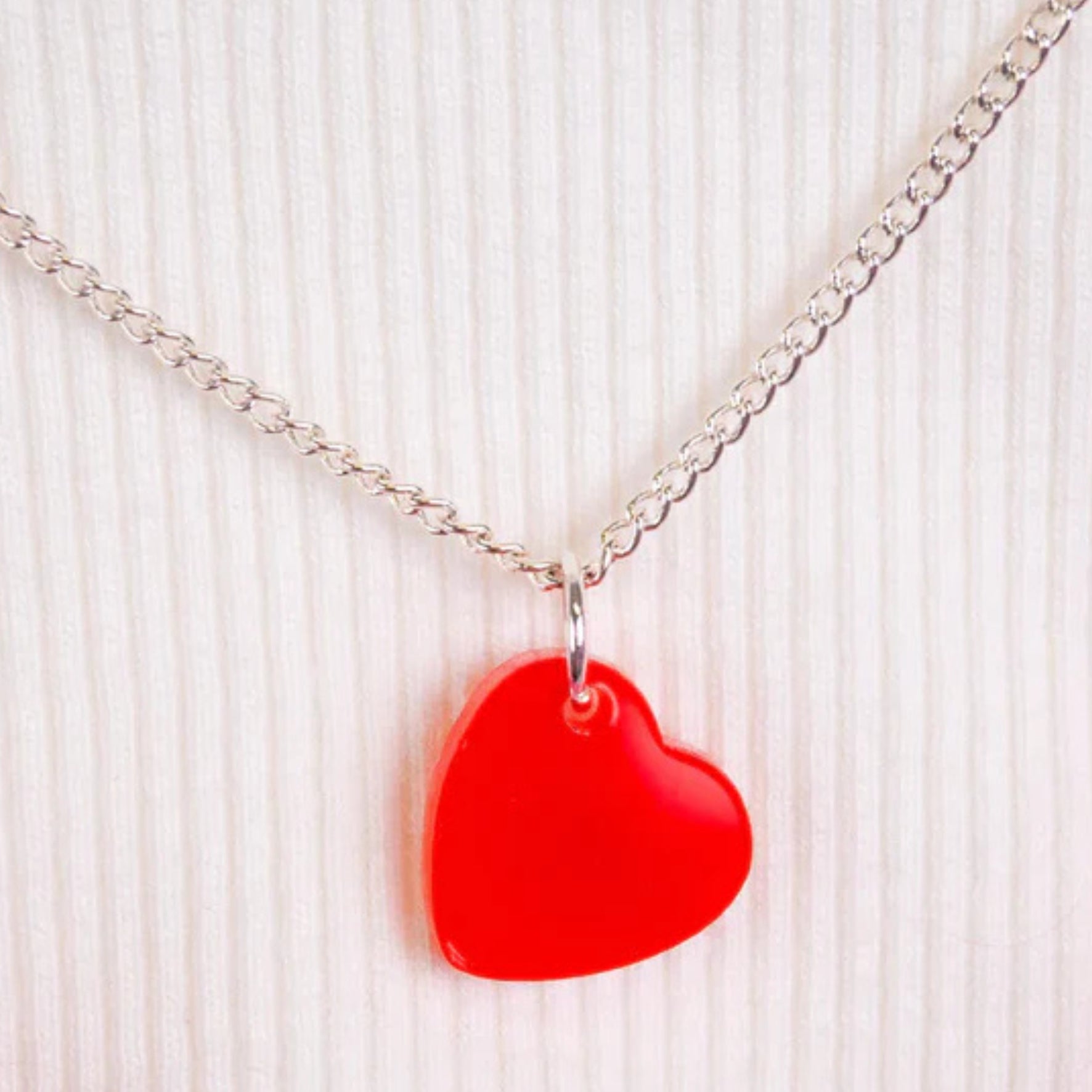 Recycled Red Heart Charm Necklace by Tatty Devine - 2 colours