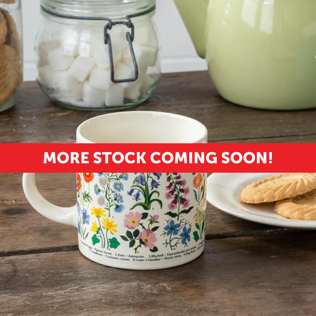 Vintage-Style Ceramic Mug - Wild Flowers