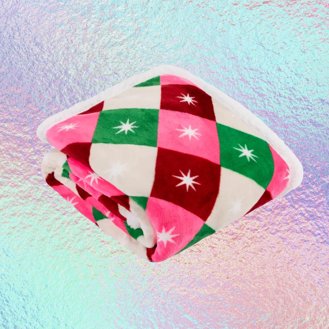 Star Sherpa Fleece Throw Multicolour