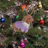 Handmade Felt Rudy Dachshund Christmas Decoration
