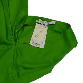 Omnes Green Satin Crop Top