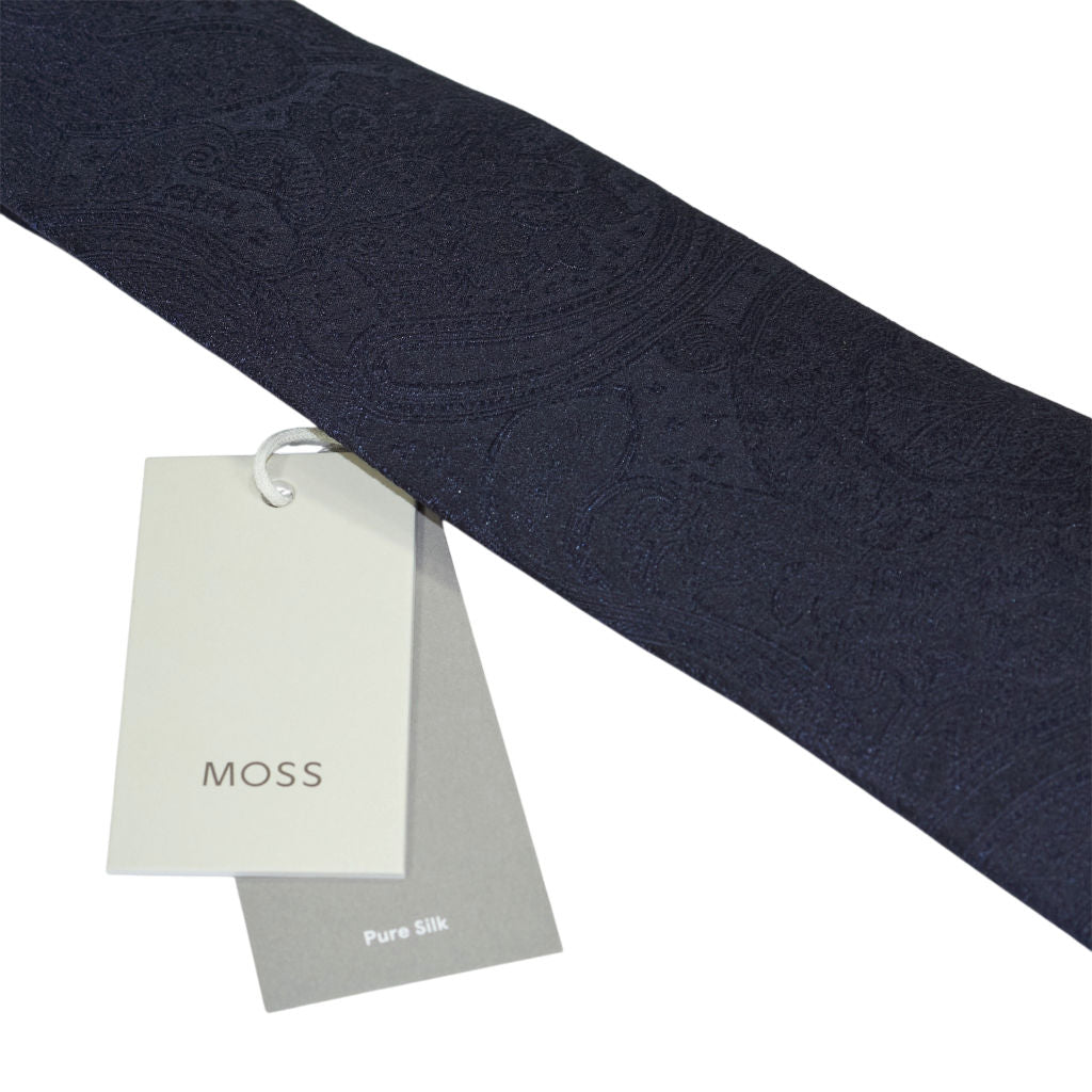 Moss Navy Paisley Silk Tie