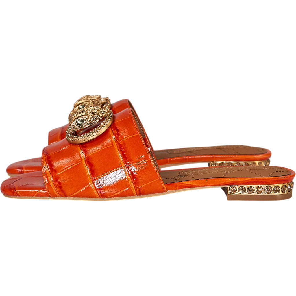 Kurt Geiger Orange Croc Print Chelsea Sandals