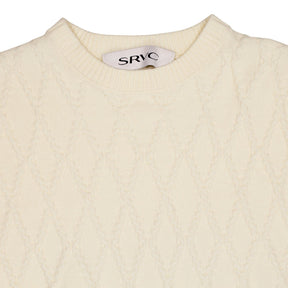 SRVC Cream Knit Cropped Top