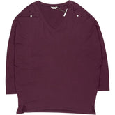 Hush Wine Red Gillian Wide Jersey V Neck Top