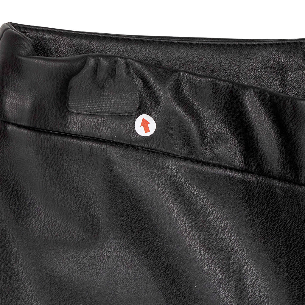 WYSE Black Lyra Slim Leg Faux Leather Trousers