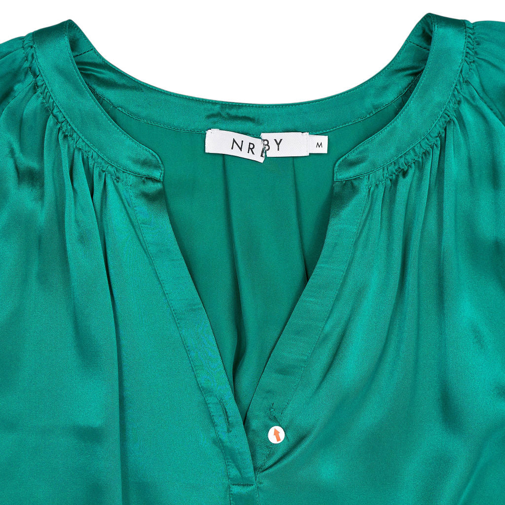 NRBY Green Silk Blouse