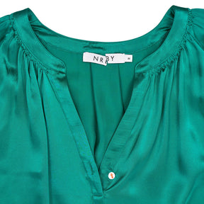NRBY Green Silk Blouse