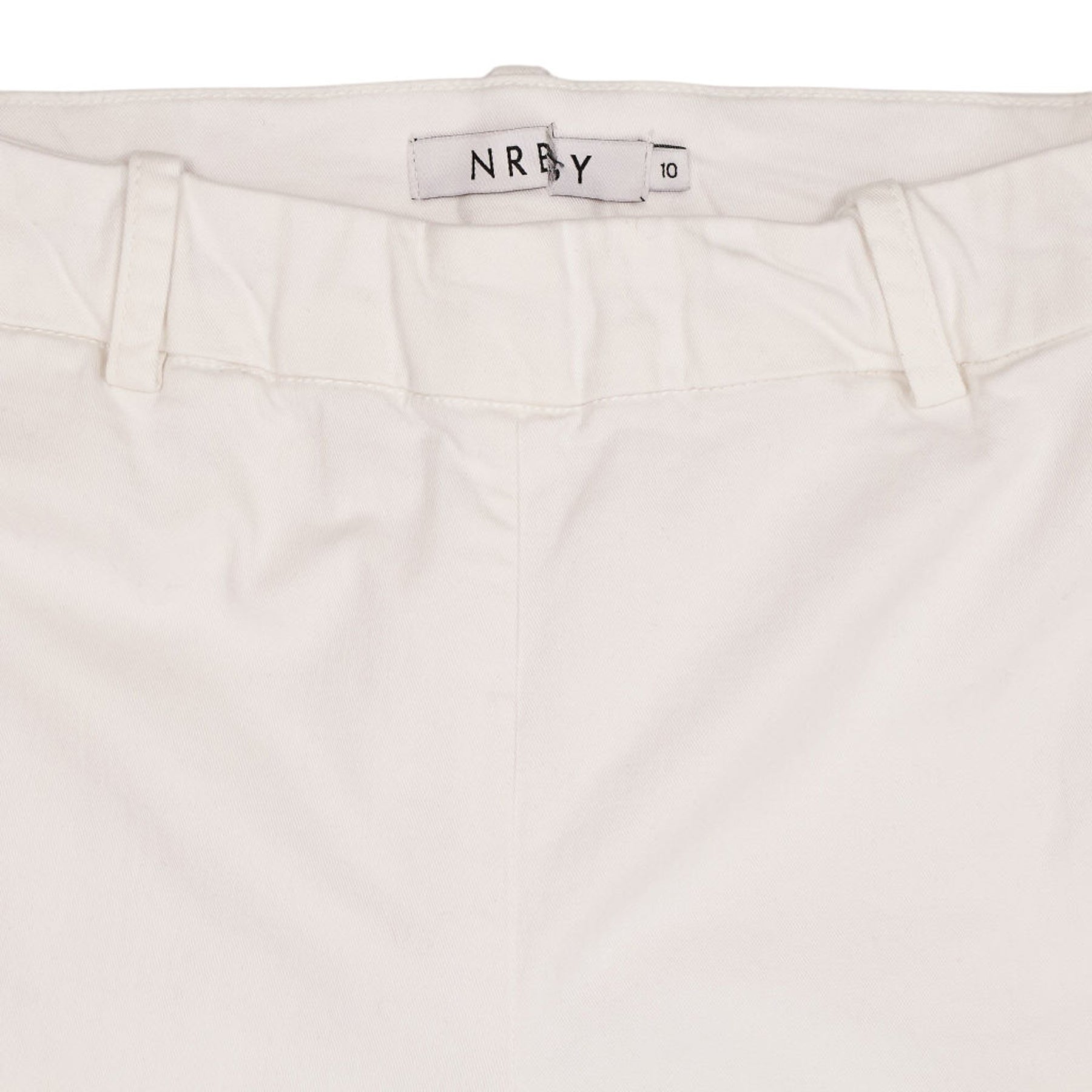 NRBY White Cotton Elastane Trousers