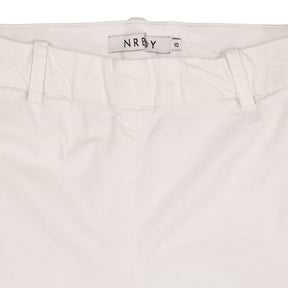 NRBY White Cotton Elastane Trousers
