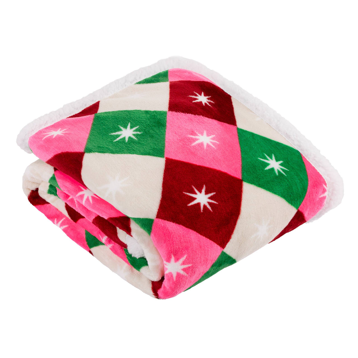 Star Sherpa Fleece Throw Multicolour