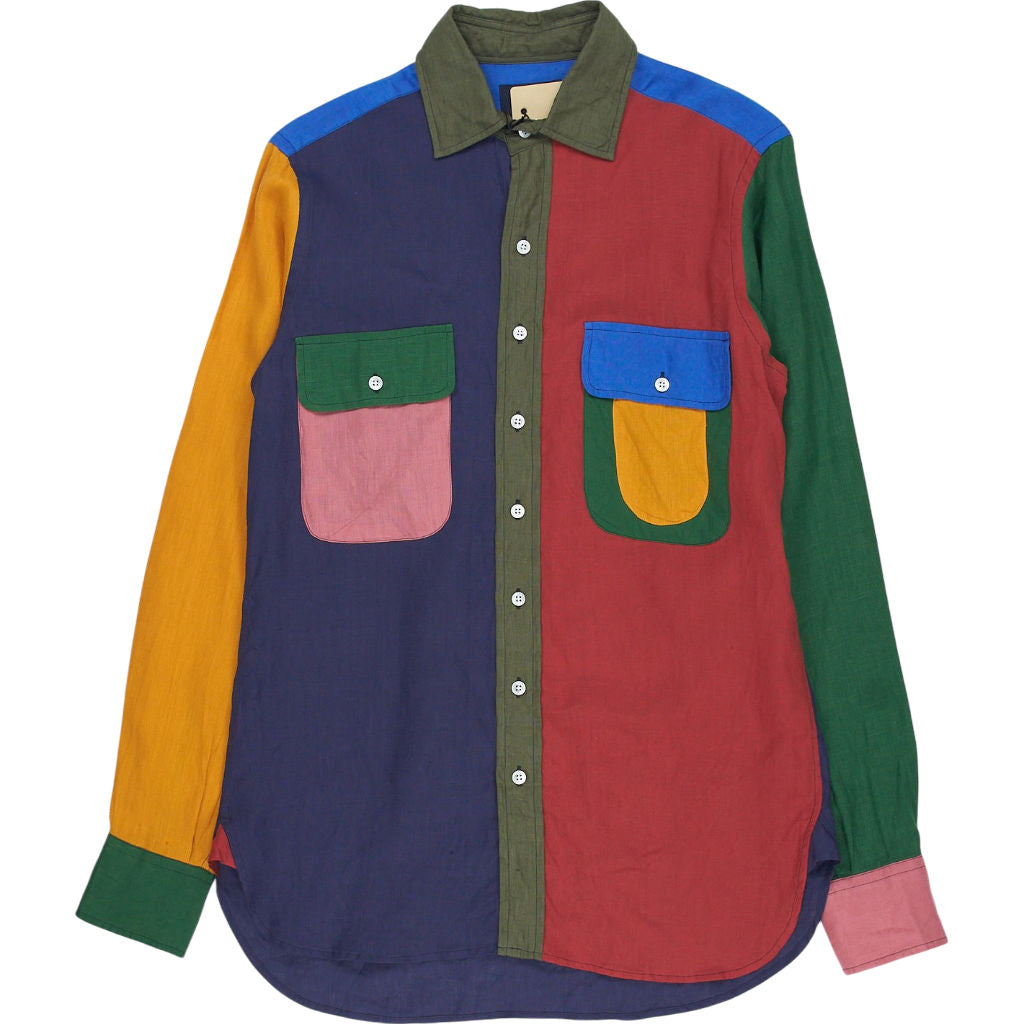 Drake's Multicolour Linen Fun Shirt M