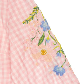 Strong Girls Club Pink Gingham Embroidered Dress