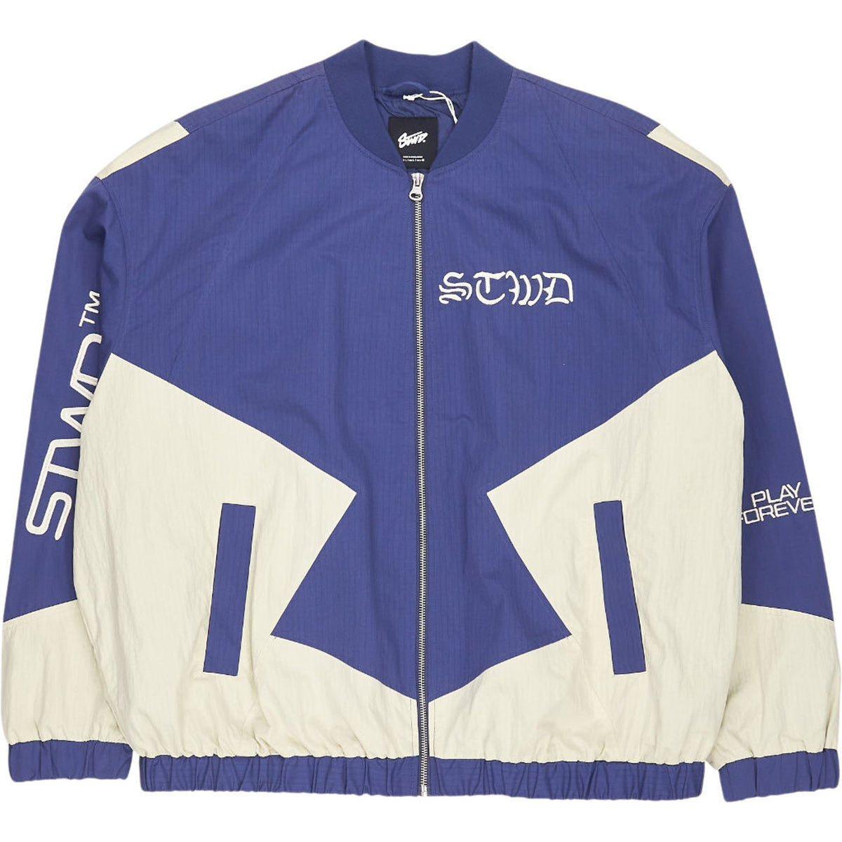 Stwd Blue Beige Bomber Jacket