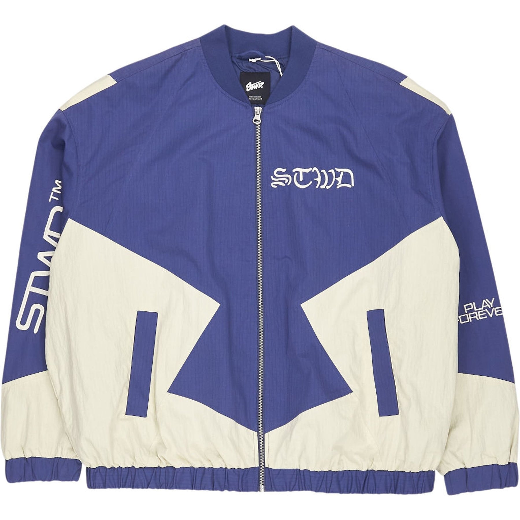 Stwd Blue Beige Bomber Jacket